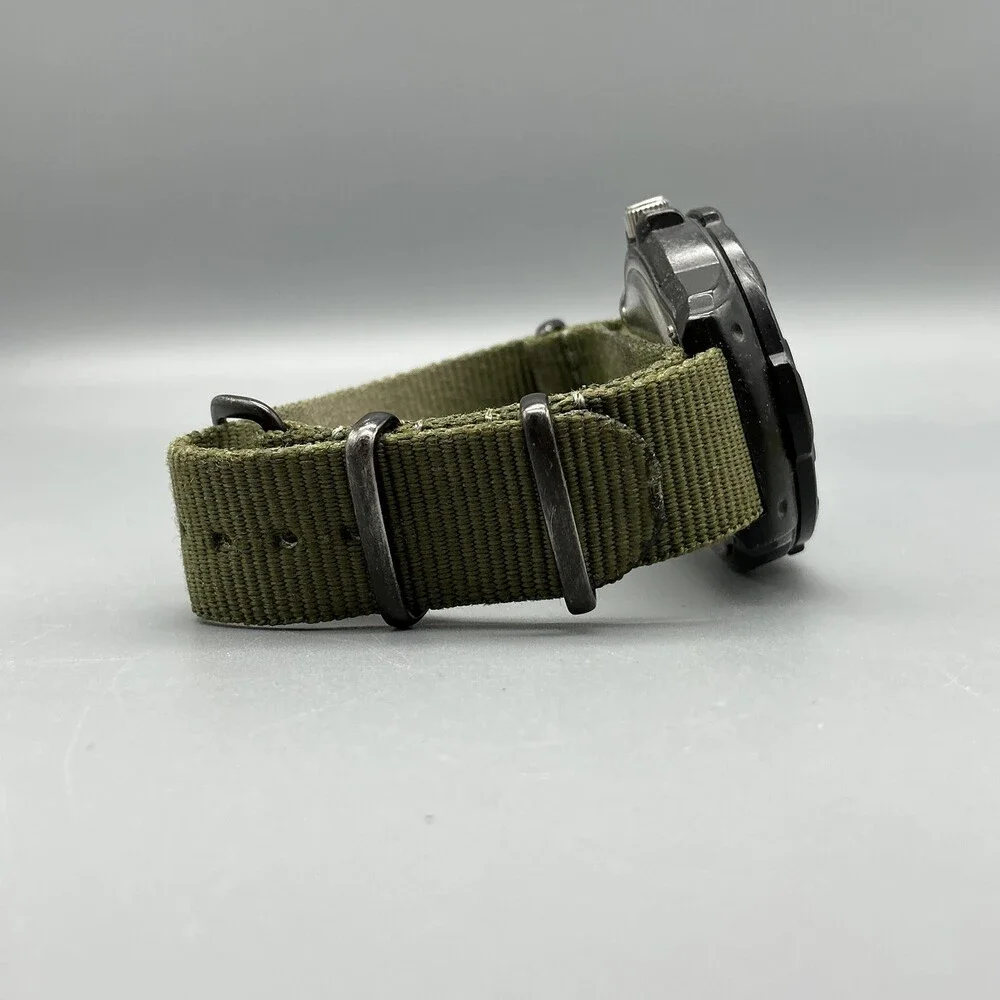 Casio MRW-200H Mens Watch 43mm Black Dial Green Day Date 100M New Battery